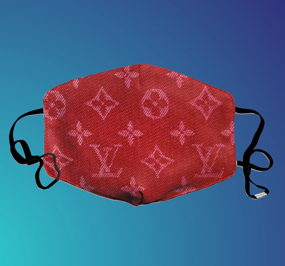 Louis Vuitton Fabric Dark Red Monogram Face Mask Cover
