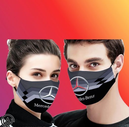 Mercedes-benz car logo all over printed filter face mask