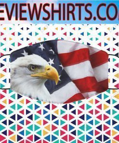 North American Bald Eagle flag US 2020 Face MaskS