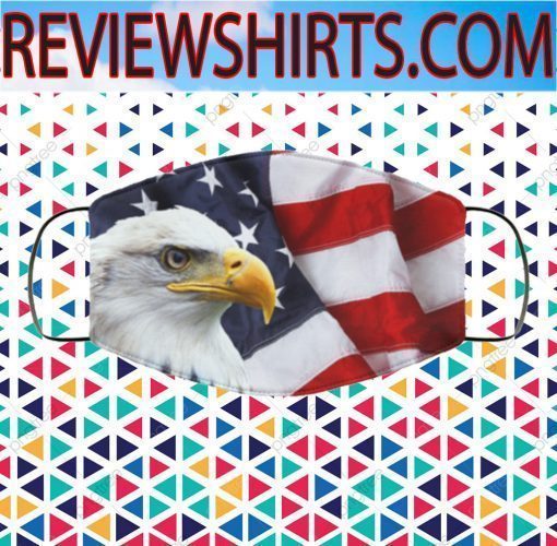 North American Bald Eagle flag US 2020 Face MaskS