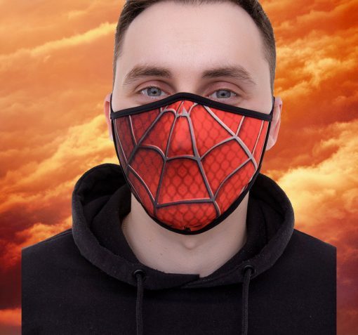 Spider man face mask, Red face mask with spider webs, UNISEX Washable and Reusable face mask, Face Cover