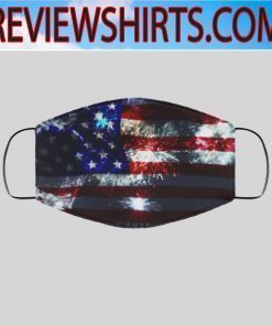 USA FLAG AND PARTICLES FACE MASK US 2020