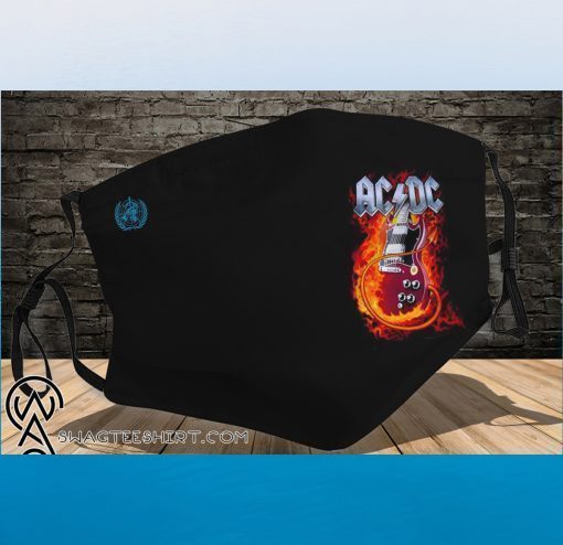 acdc guitar fire all over printed face mask free ship