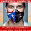 American and Puerto Rico Flag Filter Activated Carbon Face Mask