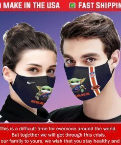 Baby Yoda hug Chicago Bears NFL Filter Activated Carbon Face Mask