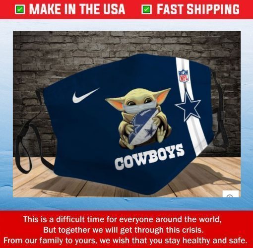 Baby Yoda hug Dallas Cowboys NFL Filter Activated Carbon Face Mask