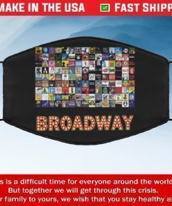 Broadway Musical Theater Logo Hand Drawn Filter Face Mask