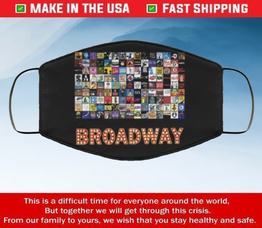 Broadway Musical Theater Logo Hand Drawn Filter Face Mask