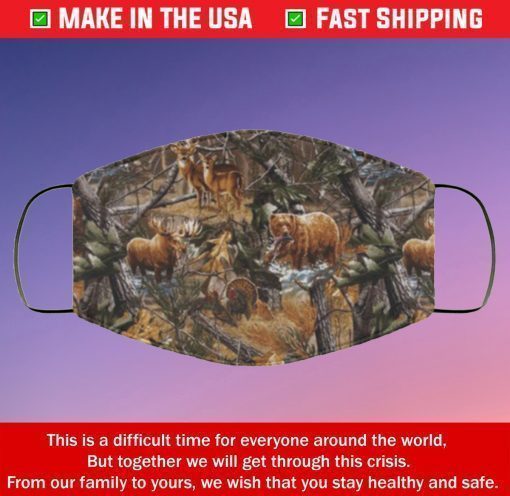 Camo Hunting Deer Bear Filter Face Mask