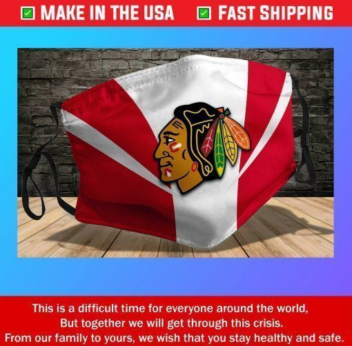 Logo Chicago Blackhawks Cotton Face Masks 3D