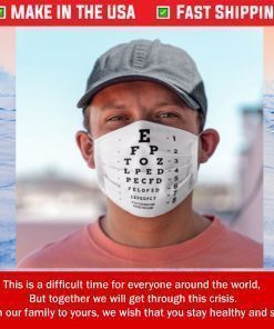 Eye Chart Visual Acuity Test Filter FACE MASK