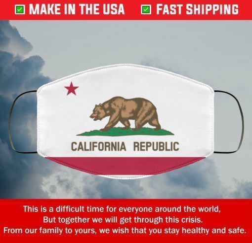 Flag of California State Filter Face Mask