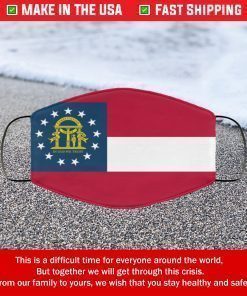 Flag of Georgia State Filter Face Mask