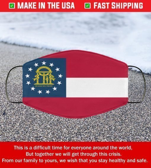 Flag of Georgia State Filter Face Mask