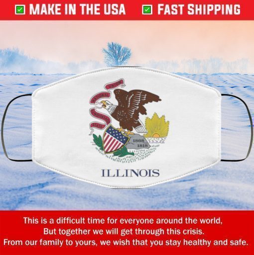 Flag of Illinois State Filter Face Mask