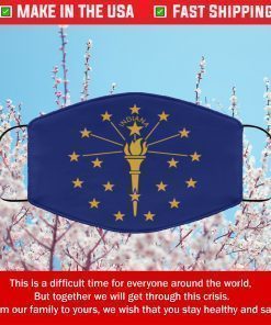Flag of Indiana State Filter Face Mask