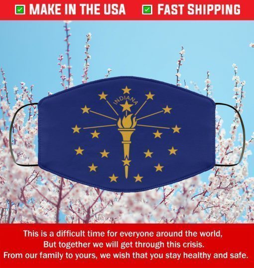 Flag of Indiana State Filter Face Mask