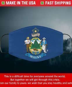 Flag of Maine State Filter Face Mask