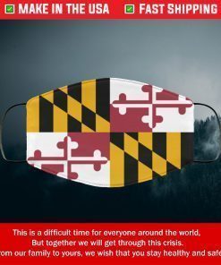 Flag of Maryland State Filter Face Mask
