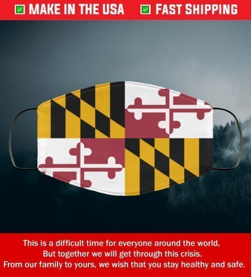 Flag of Maryland State Filter Face Mask