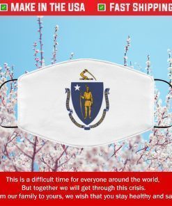 Flag of Massachusetts state Filter Face Mask