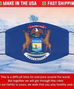 Flag of Michigan Filter Face Mask