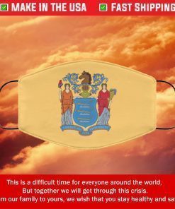 Flag of New Jersey State Filter Face Mask