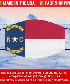 Flag of North Carolina State Filter Face Mask