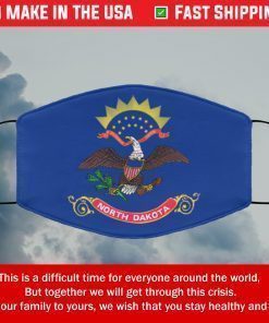 Flag of North Dakota State Filter Face Mask