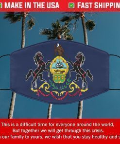 Flag of Pennsylvania State Filter Face Mask