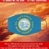 Flag of South Dakota State Filter Face Mask