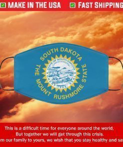Flag of South Dakota State Filter Face Mask