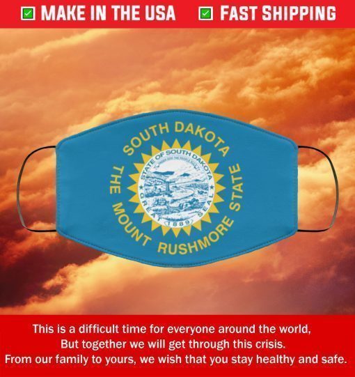 Flag of South Dakota State Filter Face Mask