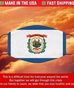 Flag of West Virginia State Filter Face Mask