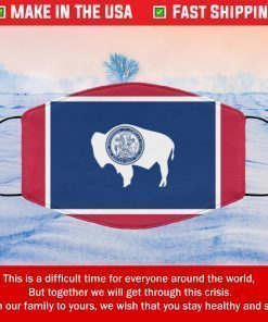 Flag of Wyoming State Filter Face Mask