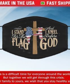 I stand for the flag and kneel before god filter face mask