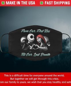 Jack Skellington And Sally From Our First Kiss Till Our Last Breath Filter Face Mask