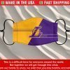 Face Mask Los Angeles Lakers Reusable Cotton Masks