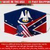 Louisiana Confederate Flag Filter Face Mask
