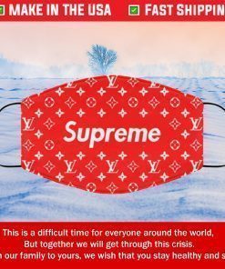Mask SUPREME L-O-U-I-S V-U-I-T-T-O-N RED Filter FACE MASK