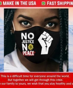 No Justice No Peace Black Lives Matter Filter Face Mask