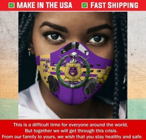 Omega Psi Phi Filter Activated Carbon PM 2.5 Face Mask