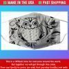 Owl Flower Filter Face Mask