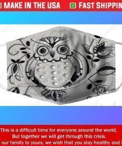 Owl Flower Filter Face Mask
