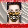 Pittsburgh Steelers Skull Filter Activated Carbon Face Mask