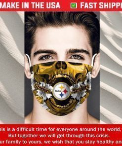 Pittsburgh Steelers Skull Filter Activated Carbon Face Mask