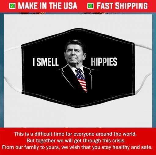 Ronald Reagan I Smell Hippies Fabric Filter Face Mask