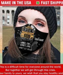 School bus driver whines cries vomits and won't sit down Filter Activated Carbon Face Mask