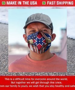 Southern United States Confederate Flag Filter Face Mask