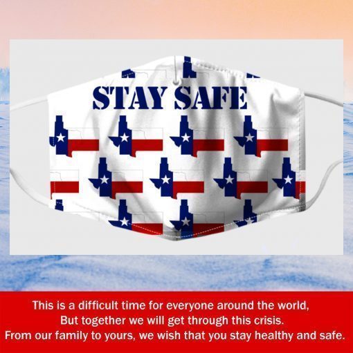 Stay Safe Texas Flag Fabric Filter Face Mask
